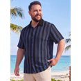 thumbnail image 4 of INSPIRE CHIC Men's Big & Tall Striped Button Down Short Sleeve Summer Shirts 5XL Purple, 4 of 5