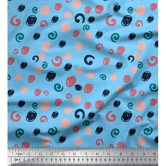 Soimoi Poly Georgette Fabric Brush Stroke Abstract Decor Fabric Printed Yard 42 Inch Wide