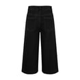 thumbnail image 4 of MLQIDK Black Denim Capri Jeans for Women Lounge Pants High Waisted Knee Length Plus Size Capris Dressy Casual Pedal Pushers with Pockets Black 2XL, 4 of 5