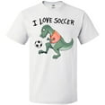thumbnail image 3 of Inktastic I Love Soccer-Dinosaur in Orange T-Shirt, 3 of 5
