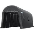 thumbnail image 3 of ADVANCE OUTDOOR 13x20 ft Large Space Round Roof Storage Shelter Heavy Duty Carport with 2 Roll up Doors & Vents for Vehicle Truck Boat Anti-UV Snow Waterproof, Gray, 3 of 8