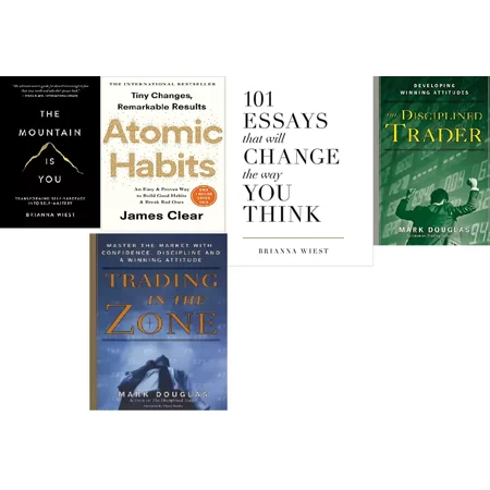 Set of 5 books Disciplined Trader, MOUNTAIN IS u, Trading in the zone, Atomic