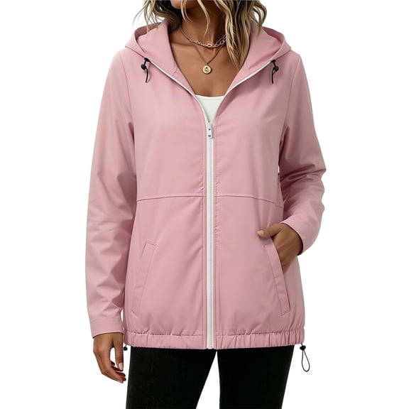 Luvrsol Windbreaker Jacket Women Waterproof Rain Coat Breathable Hooded Outdoor Hiking Raincoat S-2XL