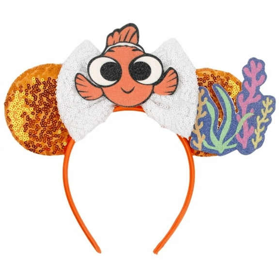 Orange Fish Inspired Minnie Ears, Finding Mickey Ears, Orange Minnie Ears, Sea Ears,