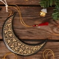 thumbnail image 4 of Gold Mistletoe Moon Ornament Set of 3, 4 of 4