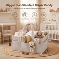 thumbnail image 2 of Baby Diaper Caddy Organizer, Portable Nursery & Car Storage Bin for Diapers & Wipes, Baby Registry Must Have, Boy & Girl Baby Shower Gift, 2 of 7