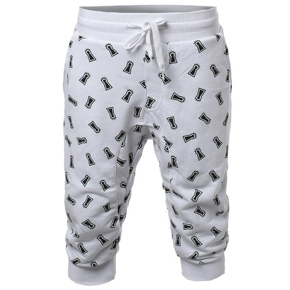 FashionOutfit Men's New Stylish Casual Lighthouse Printed Jogger Harem Crop Pants
