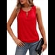 thumbnail image 1 of Blusas de Verano con Ojales para Mujer, Camisetas Sin Mangas con Cuello Redondo, Camisetas para Mujer Rojo M, 1 of 9
