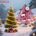 thumbnail image 3 of Stylish Metal Christmas Tree Wind Spinner - Festive Zigzag Design with Reindeer & Sleigh Perfect for Yard & Garden Decor, 3 of 7