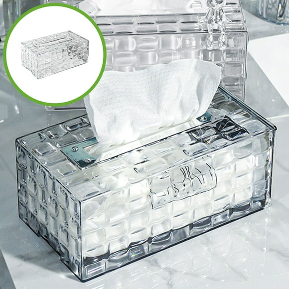 Nkmbld Essentials Toilet Tissue Box Toilet Paper Box Composite Board Cover Scandinavian Tissue Box Household Living Room Coffee Table Drawer Box Transparent Restaurant Drawer Box