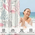 thumbnail image 6 of Extra Long Shower Curtain 72 x 84, Tall Pink Cute Nautical Coastal Bathroom Shower Curtain, Colorful Funky Beach Ocean Coral Fish Starfish Fabric Shower Curtain Set with Hooks, Ivory, 6 of 6