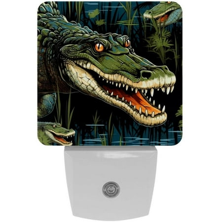 

Crocodile LED Square Night Light - Small and Bright Square-shaped LED Night Light for Bedroom Bathroom and Hallway - Compact Plug-in Nightlight with Auto on/Off Sensor