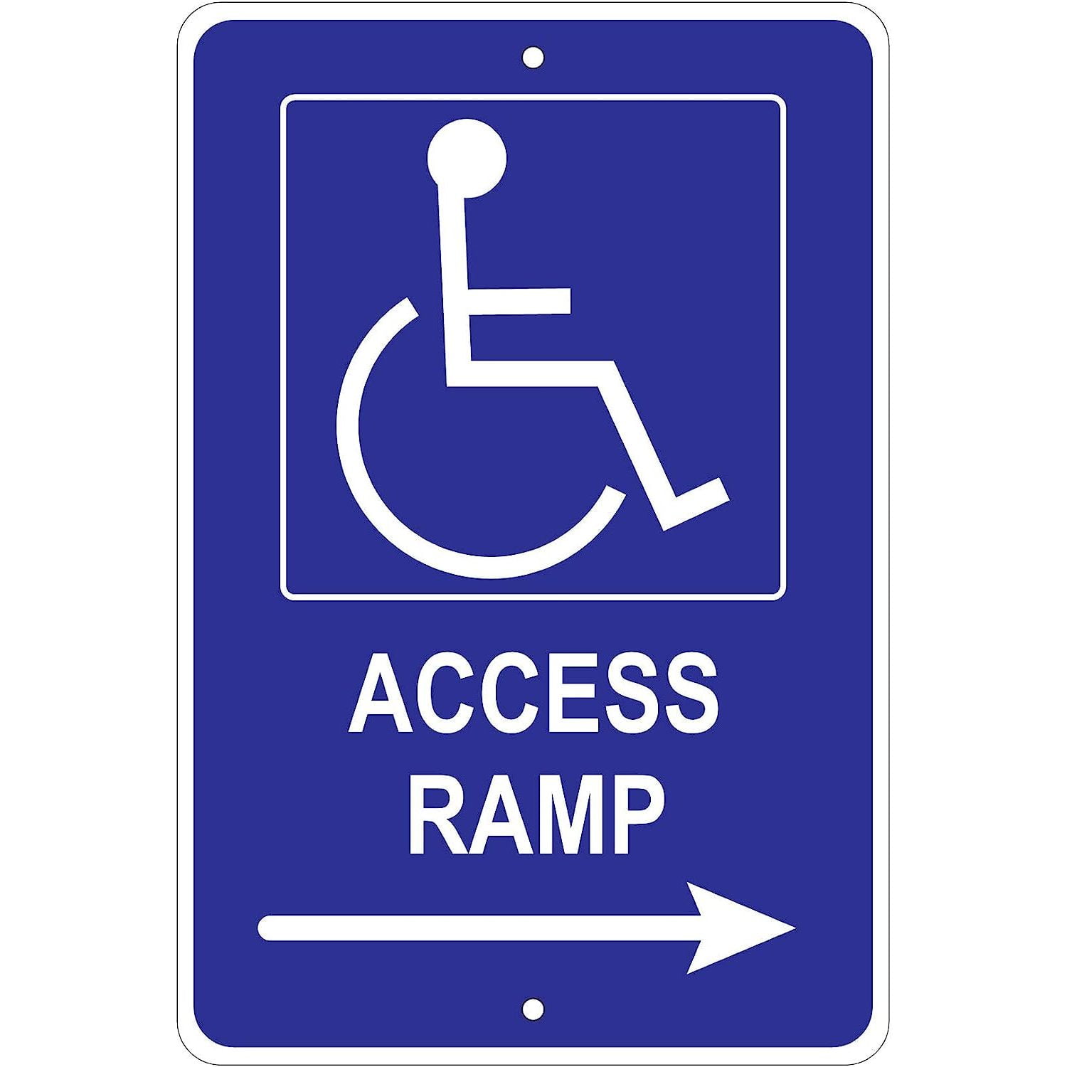 Wheelchair Access Ramp 8"x12" Aluminum Sign