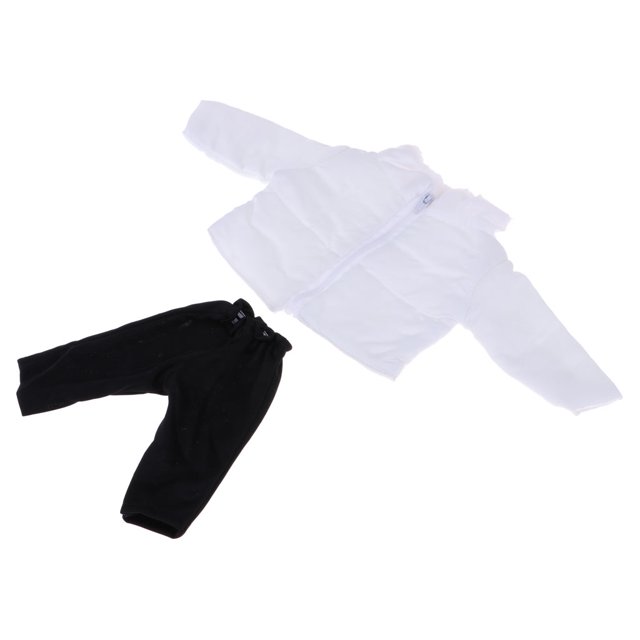 Abrigo parka Puffer Sunnimix Ropa de muñeca 16 pulgadas blanco negro