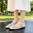 thumbnail image 6 of CHICVOMEY Women’s Mesh Mary Jane Ballet Flats Bow Knot Square Toe Soft Sole Shoes Breathable Slip On Flats with Adjustable Buckle Strap for Casual Office Summer Daily Wear, 6 of 7