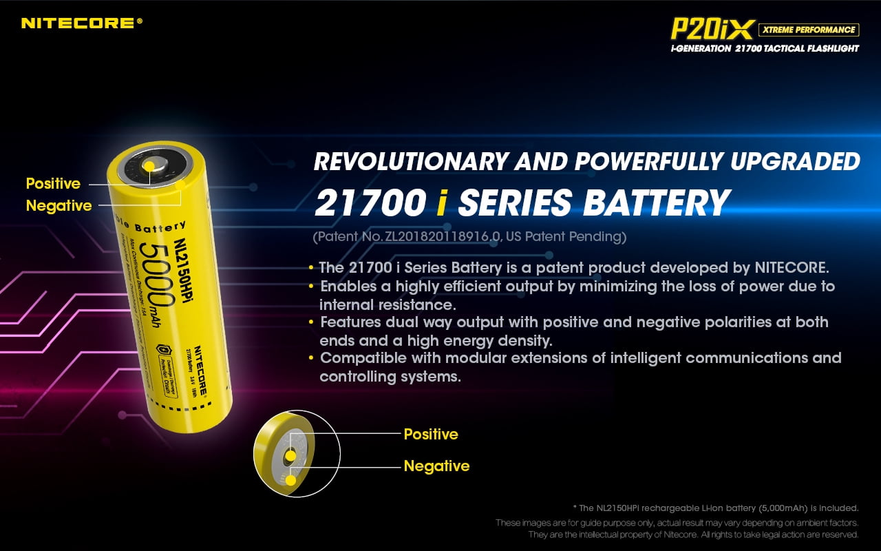 Nitecore P20iX CREE XP-L2 V6 LEDs USB-C Rechargeable Flashlight, 21700, White, 4000 Lumens, Black, 6952506406722