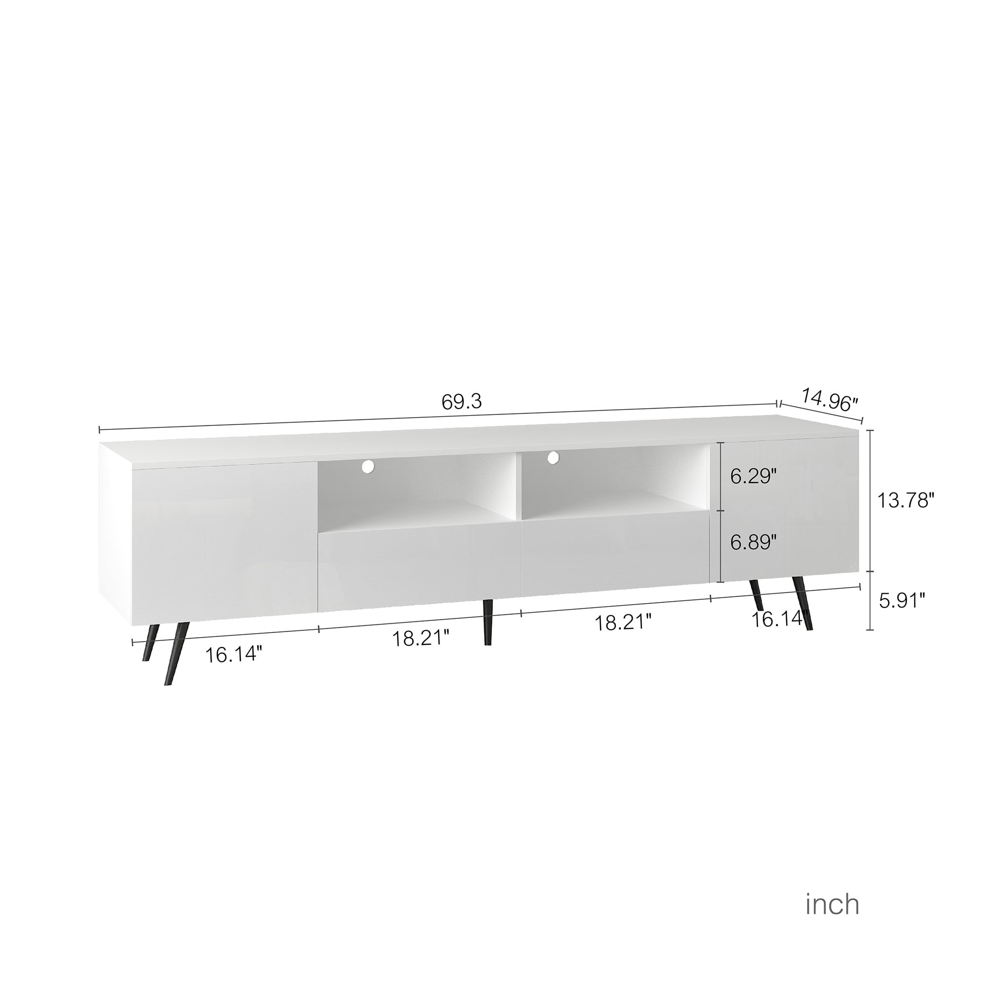 Yardi Yard High Glossy Gaming TV Media Center for 70/75/80 Inch TV, LED TV Stand Console in White Yardi Yard High Glossy Gaming TV Media Center for 70/75/80 Inch TV, LED TV Stand Console in White