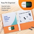 thumbnail image 5 of BAZIC 2 Pockets Paper Folder, 3 Prongs Fastener Clips Portfolio, 100-Pack, 5 of 8