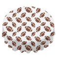 thumbnail image 2 of Football Icon Brown Pattern Round Tablecloth 70"x70", Wrinkle Resistant Wipeable Table Cover for Kitchen Dining Room Picnic Patio and Party, 2 of 6