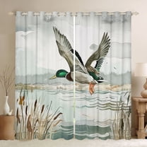 Feelyou Duck Curtains Pack of 2 (42x84 Each), Western Nature Scenery Curtains Blackout