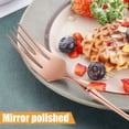 thumbnail image 4 of Juego de cubiertos moderno de oro rosa de 5 piezas, servicio de juego de cubiertos único, cuchillo de cena, tenedor, cuchara con cuchara de té, 4 of 5