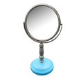 thumbnail image 1 of Dexter Freestanding Bath Magnifying Makeup Mirror with Deep Sea Blue Base & Daisy Pedestal, 1 of 1