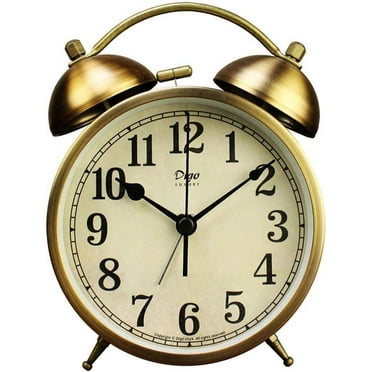 Dual Alarm Clock，4-Inch Twin Bell Alarm Clock, Table Desk Alarm Clock Battery Operated with Backlight Loud for Heavy Sleepers Bedroom