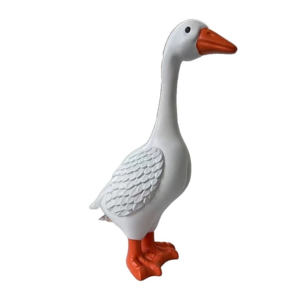 Orangide Resin White Goose Figurine, Cute Statue Home Desktop Decor Ornament, Farmhouse Style Miniature for Shelf Office Bookshelf Gift