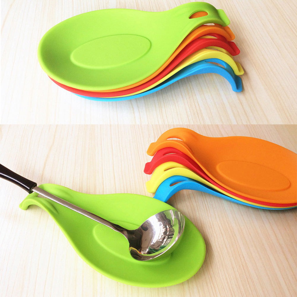 Silicone Spoons Scoop Insulation Mat Placemat Kitchen Tools Drink Glass Coaster 