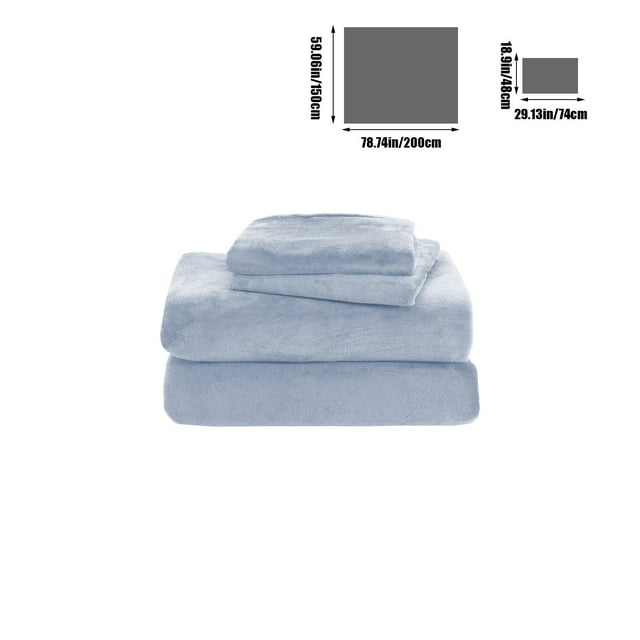 Dvruxg Soft Flannel Sheet Set 63x91 Inch - Cozy Warm Fuzzy Fleece Bedding Set with Pillowcase, Anti-Static, Non-Pilling, Machine Washable