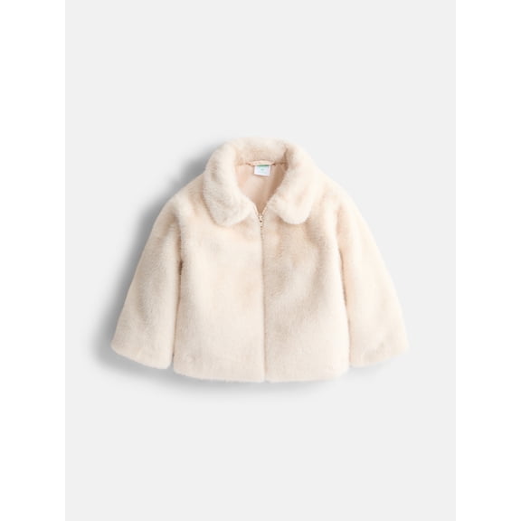 Wonder Nation Toddler Girls Faux Fur Jacket, Sizes 12M-5T