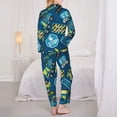 thumbnail image 6 of Wukai Machinery Road Construction Print Women's Pajama Set - Soft Long Sleeve Sleepwear for Comfort and Style-Small, 6 of 9