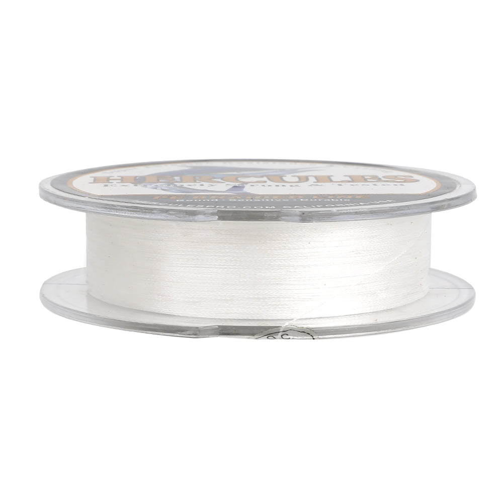 HERCULES Super Strong 500M 547 Yards Braided Fishing Line 6 LB Test for Saltwater Freshwater PE Braid Fish Lines 4 Strands - White, 6LB (2.7KG), 0.08MM