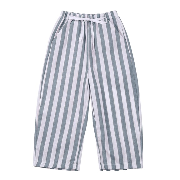 Utlike Boys Pants Kids Striped Pants Daily Elastic Waist Pants Cozy Trousers Size 5 Years-6 Years
