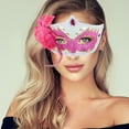 thumbnail image 5 of Unique Bargains Halloween Christmas 1 Pc Ball Princess Half Face Party Mask for Masquerade Party Rose Red, 5 of 5