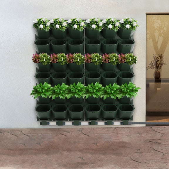 ToppiJoy 36 Pots Self Watering Wall Planters, Hanging Vertical Garden Planter with Automatic Watering System for Flower Herbs Vegetables Fruits (Green)