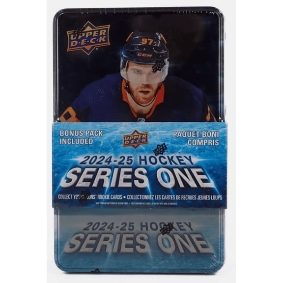 2024-25 NHL UPPER DECK SERIES ONE 1 Hockey Factory Sealed Tin Box 99 Cards