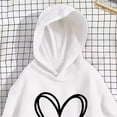thumbnail image 5 of Ohufall 1-10 Years Kids Girls Sweatshirts Hooded Heart Print Long Sleeve Top Casual Loose Comfy Fashion Sweatshirt, 5 of 6