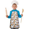 thumbnail image 2 of Cute Halloween Icons Repeat Pattern Kids Aprons for Girls and Boys,Adjustable Neck Strap Toddler Aprons for Kids Cooking Baking,23.6"x19", 2 of 7