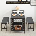 thumbnail image 3 of EDTara 3-Piece Dining Table Set for 4, Kitchen Table with 2 Benches, Compact Set for Small Space Apartments, 3 of 7