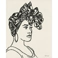 thumbnail image 2 of Stellar Design Studio 15x18 White Modern Wood Framed Museum Art Print Titled - Head Wrap Line Study, 2 of 4
