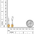 thumbnail image 2 of Gem Stone King 925 Sterling Silver Yellow Citrine and White Moissanite Dangle Earrings for Women with Lab Grown Diamond (3.79 Cttw, Oval Checkerboard 9X7MM), 2 of 3