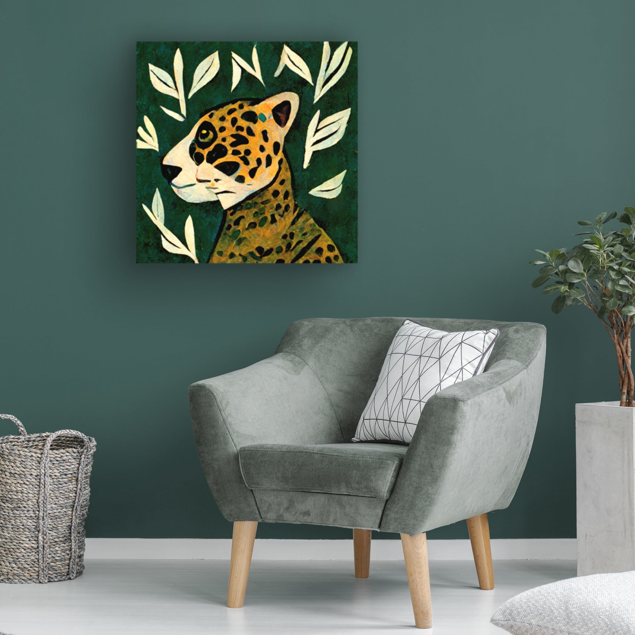 Canvas Wall Art - Treechild 'Tiger In Profile' Wall Art for Living Room, Bedroom, or Office D?cor by Trademark Fine Art - 18 x 18 Inches