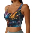 thumbnail image 2 of Balery Vibrant Rooster Painting Sujetadores deportivos con espalda cruzada para mujer, acolchados, sin costuras, de alto impacto, ideales para yoga, gimnasio, entrenamiento y fitness.-X-Large, 2 of 8