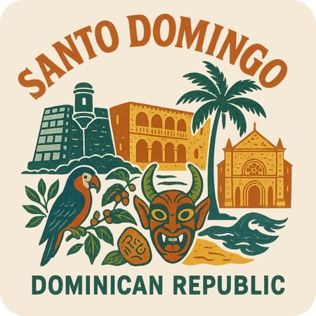 Santo Domingo Dominican Republic Keepsakes Souvenir Vinyl Sticker – Destination Travel Keepsake Collectible (3-Inches Wide)