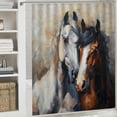 thumbnail image 6 of Orinice Horses Painting Art Brenner Bathroom Decor Set with Hooks, Colorful Luxury Shower Curtain for Bathroom Decoration, 100% Polyester Fabric Shower Curtain Set 69x72, 6 of 7