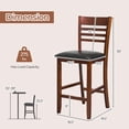thumbnail image 3 of Gymax 2-PCS Counter Height Bar Chair Set w/ Backrest Padded Seat Rubber Wood Frame, 3 of 8