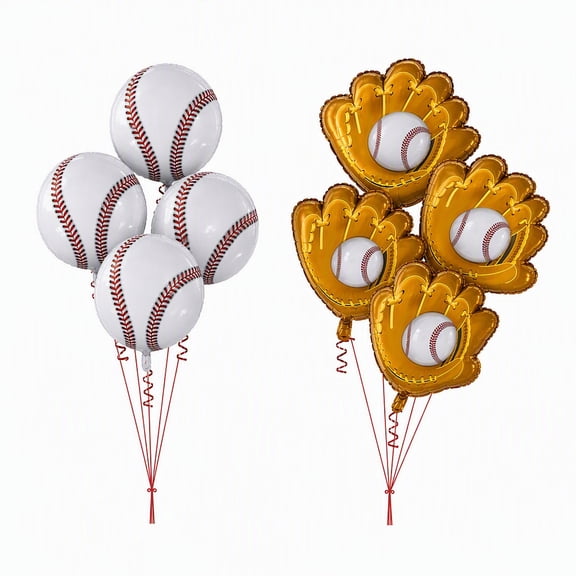YEMNPIOS Baseball Foil Balloons Multicolor Sports Theme 8 Pcs