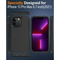 thumbnail image 2 of for iPhone 13 Pro Max Case, with Screen Protector, Dust-Proof Port Cover, Full-Body Non-Slip Silicone Rubber Covered, Military Grade Drop-Proof Shockproof Phone Case, Black/Black, 2 of 14