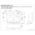 thumbnail image 2 of Kingston Brass Edinburg KGKTDF3324911 33" Stainless Steel Double Bowl Drop-In Kitchen Sink with 1-Hole Drain and Strainer, Stainless Steel/Polished Chrome, 2 of 4